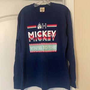NWT Jadelynn Brooke Long Sleeve Tee T-Shirt Navy Oh Mickey Castle Disney size M
